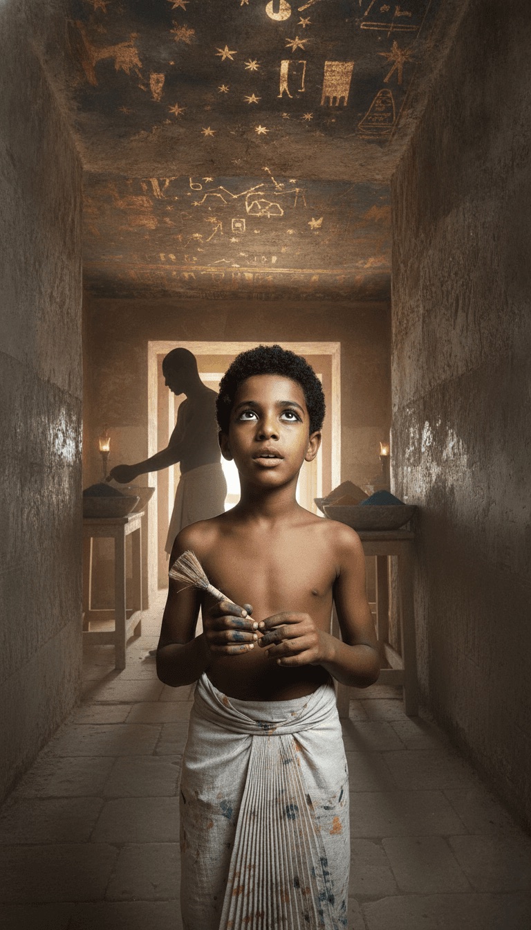 Aprendiz de pintor de tumbas en el Egipto antiguo